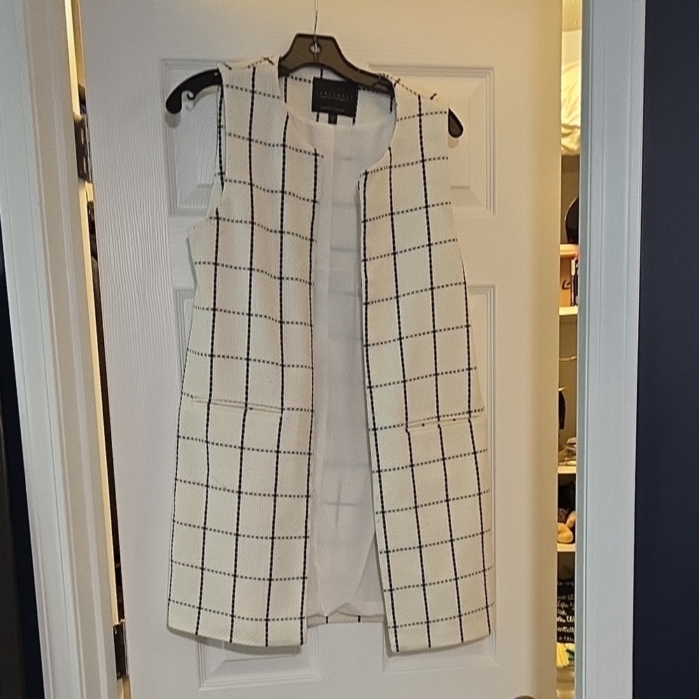 Sanctuary Cream and Black Checkered Vest